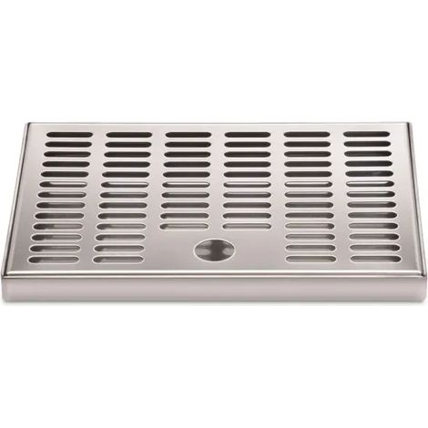 Trop-plein en acier inoxydable 210 x 150 x 20 mm, plaque d'égouttage, bac à gouttes pour robinets, bouteilles et récipients, protège les surfaces de travail en gastronomie et industrie