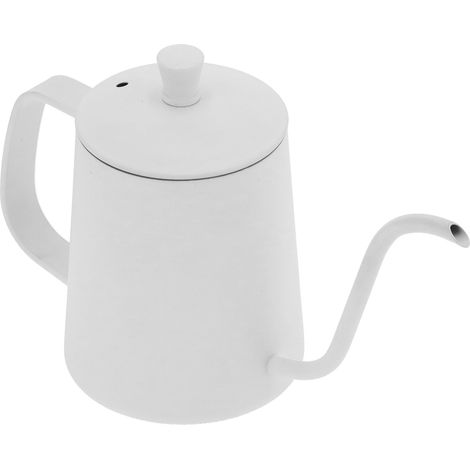 350-ml-Edelstahl-Wasserkocher mit Schwanenhals und feinem Ausguss, geeignet für Zuhause, Küche, Büro oder Hotel. Weiß. (1/5)