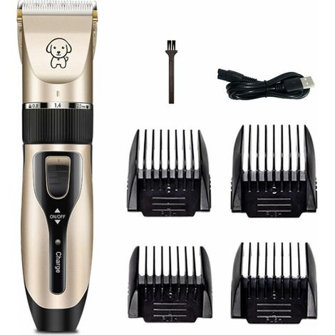 Cortapelos eléctrico para mascotas, cortapelos para gatos y perros, cortapelos eléctrico recargable para bebés y adultos, estándar de oro (1/4)