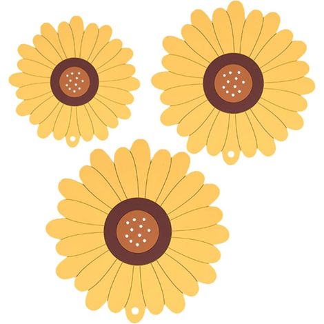 Lot de 3 dessous de plat en PVC, jaune (1/5)