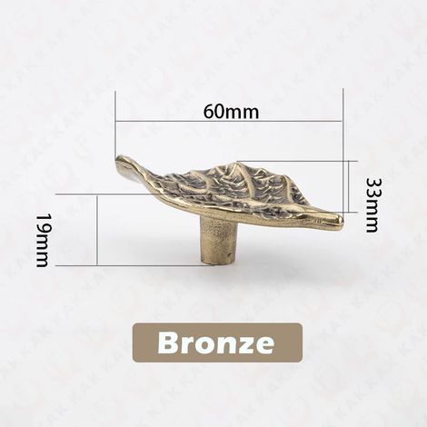 Poignées de tiroir en forme de feuille, alliage de zinc, poignées de meuble