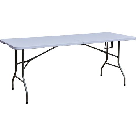 Buffettisch Gartentisch Klapptisch zusammenklappbar faltbar weiß grau 180x70x74cm NIKOLAUS (1/2)