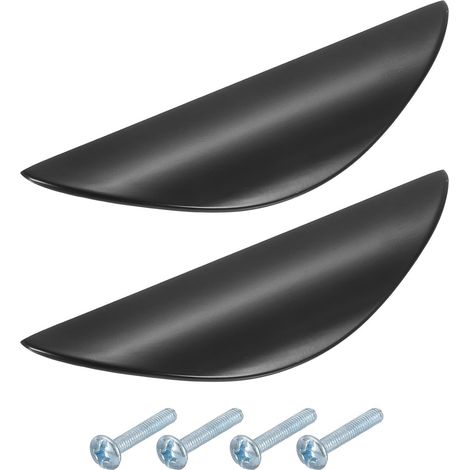 Lot de 2 poignées de porte/meuble en forme de croissant, entraxe de 32 mm, en alliage de zinc, pour tiroirs et meubles de cuisine. Vis incluses.