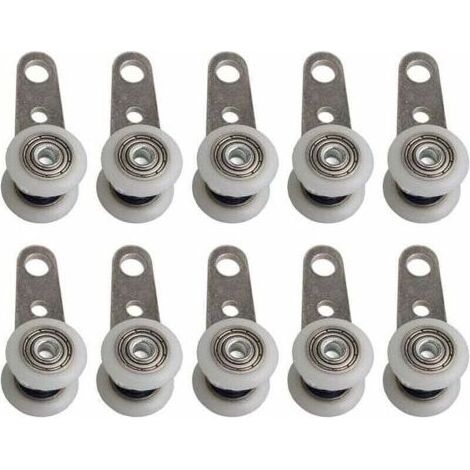 Lot De 10 Roulettes Pour Baies Vitres Ou Portes Coulissantes - En Mtal Et En Plastique - 4,5 X 1,9 Cm, (1/4)