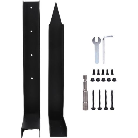 Kit de réparation pour poteau de clôture : ancrage robuste en acier au carbone pour poteau de clôture, piquet de sol pour la réparation de poteaux de clôture cassés et inclinés. (1/5)