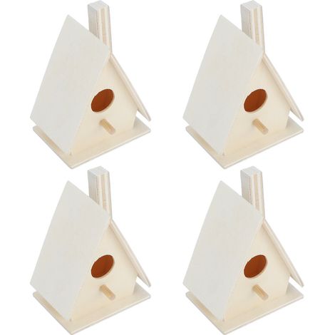 4er-Set hängende Vogelhäuser aus Holz für den Außenbereich, Nester, Nistkäfige, Gartendekoration (1/5)