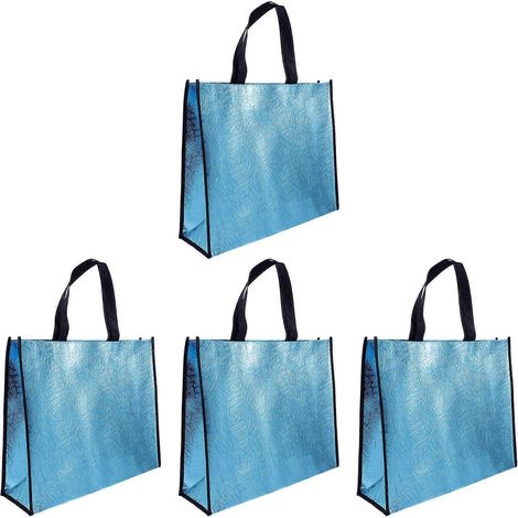 Sacs cadeaux réutilisables, sacs fourre-tout avec poignée, lot de 8 bleus (1/4)