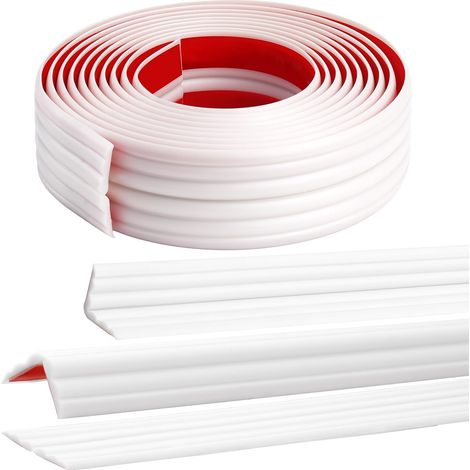 Protection d'angle murale à décoller et à coller, bande de garniture intérieure et extérieure, bande autocollante pour bord mural, plafond, plinthe, bord de meubles, 4,1 cm de large x 3 m de (1/5)