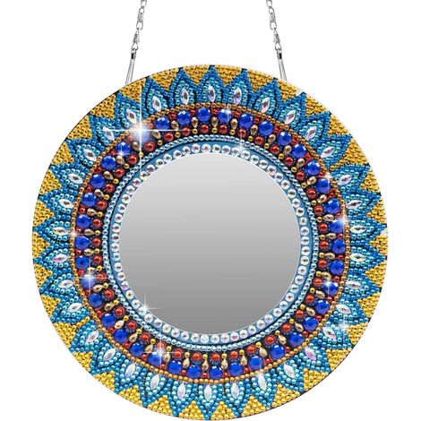 Miroir décoratif en diamant, miroir mural décoratif 5D à faire soi-même, idéal pour la décoration de la maison et du jardin. (1/5)