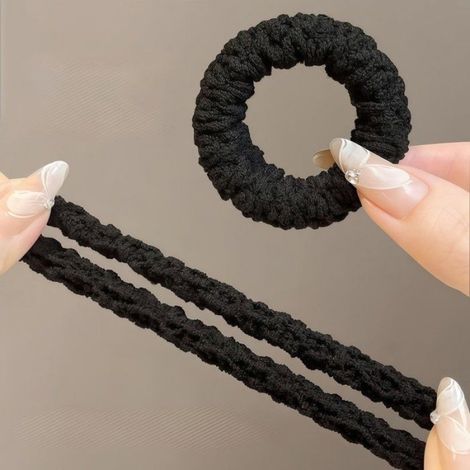 Élastiques Cheveux Épais Antidérapants Lot De 10, Noir, Sans Couture, Doux Et Résistants, Pour Queue De Cheval Et Chignon (1/4)