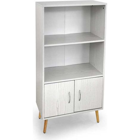 MOBILE DA ARREDO ALTO CON RIPIANO E 2 ANTE 60X30X115CM COLORE BIANCO (1/2)