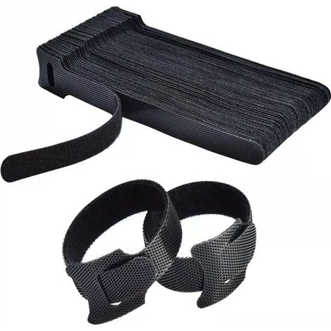 Lot de 100 attaches auto-agrippantes en nylon réutilisables pour câbles d'appareils électroménagers. (1/5)