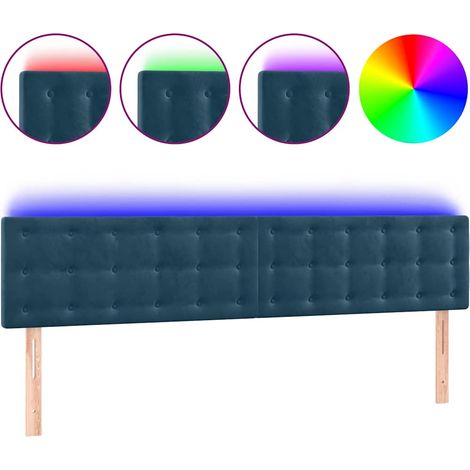 Maison Exclusive - Cabecero con LED de terciopelo azul oscuro 200 (1/5)