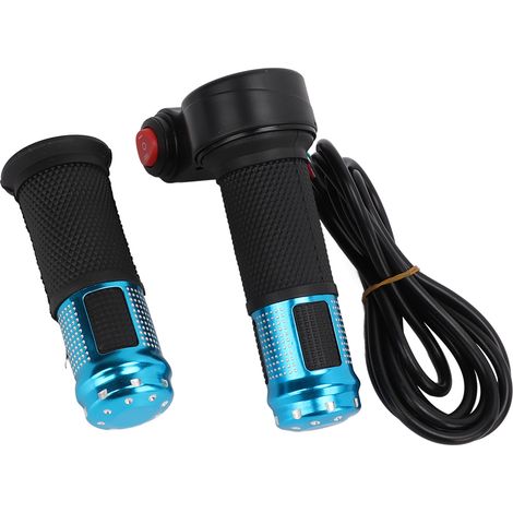 Poignée d'accélérateur universelle 12V-99V à 6 conducteurs pour vélo électrique, deux sections et trois vitesses, bleue (1/5)