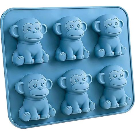 à glaçons en silicone Moule de congélation forme singe 6 cavités (1/5)