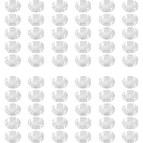 60 Pcs Petit Rond Transparent en Plastique Boite de Coin 38mm (1/4)