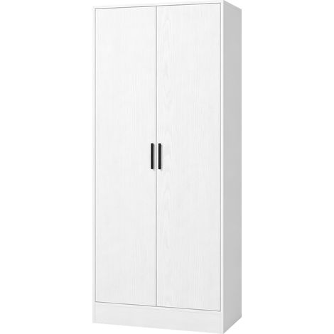 HOMCOM Armadio Slim 37 cm con Barra Appendiabiti e Ripiani, Bianco (1/5)