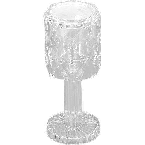 Lampe de table LED cristal transparente, mini lampe de bureau en plastique, protection IP54, veilleuse chambre blanc chaud (1/5)