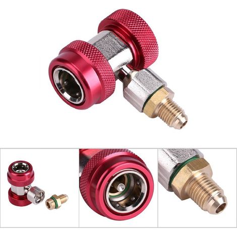 Raccords Rapides Haute/Basse Pression R134A pour Climatisation - Extracteur de Bille (Rouge)