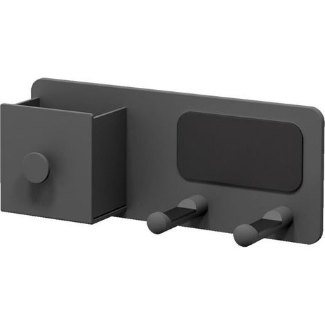 Haartrocknerhalterung, bohrfreier Haartrocknerständer mit Kabelmanagement, selbstklebende Aluminiumhalterung, Schwarz (1/4)