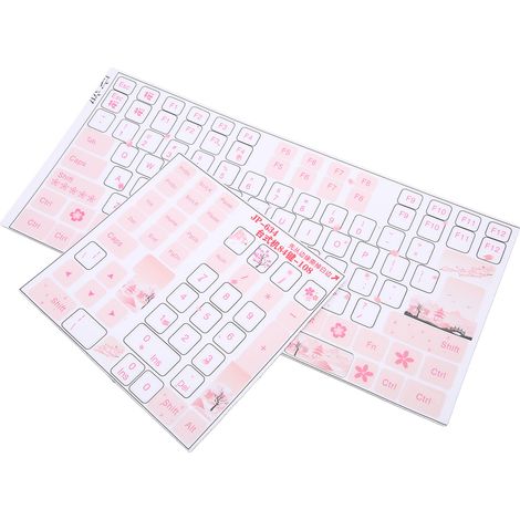 Étiquettes de clavier universelles pour PC de bureau, autocollants transparents pour touches mécaniques, design élégant en anglais. (1/5)