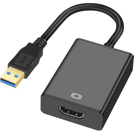 Adattatore USB 3.0 a HDMI, 1080P USB 3.0/2.0 a HDMI Maschio Compatibile con Windows 11/10/8.1/8/7, Convertitore Adattatore Video Audio Full HD Multi Monitor per PC, TV HDTV (1/5)