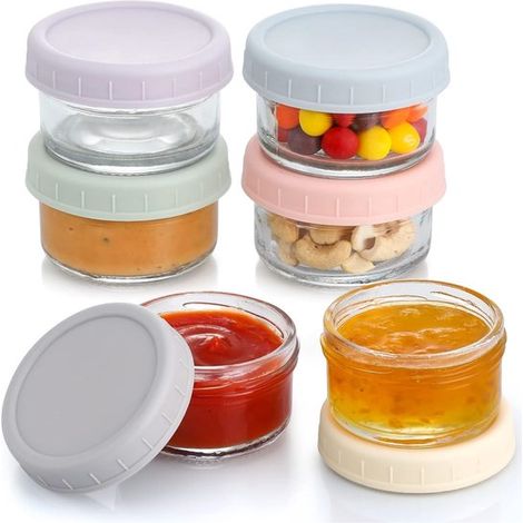 Longziming - Boîtes de conservation en verre - Étanches - Couvercle en plastique sans BPA et joint en caoutchouc pour une fermeture hermétique - Idéales pour le bureau, les voyages et les pique-niques (1/5)