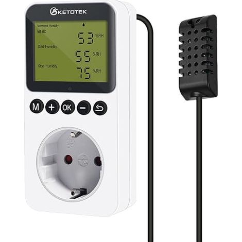 Prise Hygrostat Numérique avec Sonde, Contrôleur Humidité 220V (1/4)