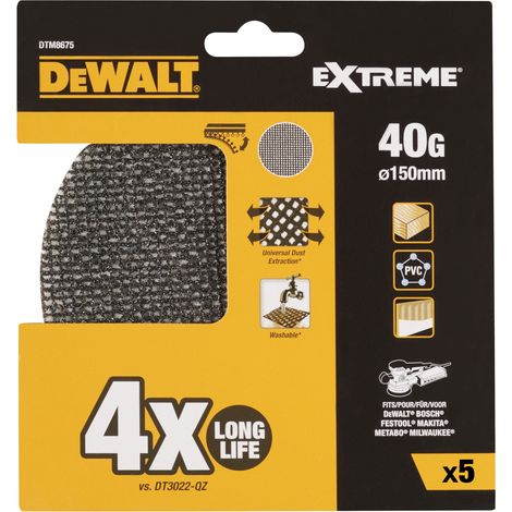 DEWALT DTM8675-QZ - me h di que de ponçage 150mm grain 40 ponceu e rotative (5 ud) (1/2)