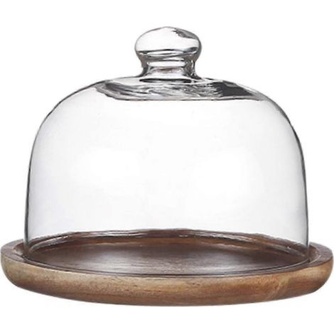 Présentoir à gâteaux sous cloche en verre avec socle pour restaurants, mariages, anniversaires - Plateau de service résistant, présentation élégante pour les fêtes. (1/5)
