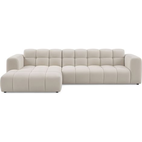 Selsey Boloon - Canapé d'angle - 300 cm - velours Gris (1/4)