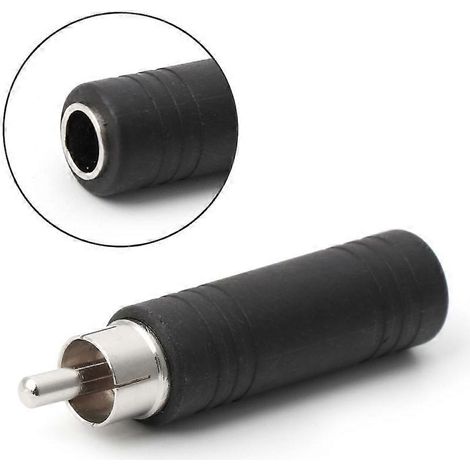 Adaptateur RCA Phono vers Jack Femelle 6.5mm Mono - Connecteur Câble Audio