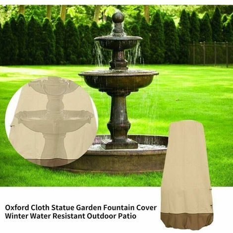 Couverture de fontaine de jardin, résistant à l'eau, à la poussière, à la poussière, réutilisable, tissu Oxford, extéri, patio, meubles, statue, tiroir pour maison d'hiver 122 x 173 cm houss