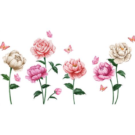 Stickers muraux décoratifs papillon rose pour chambre à coucher, autocollants muraux autocollants