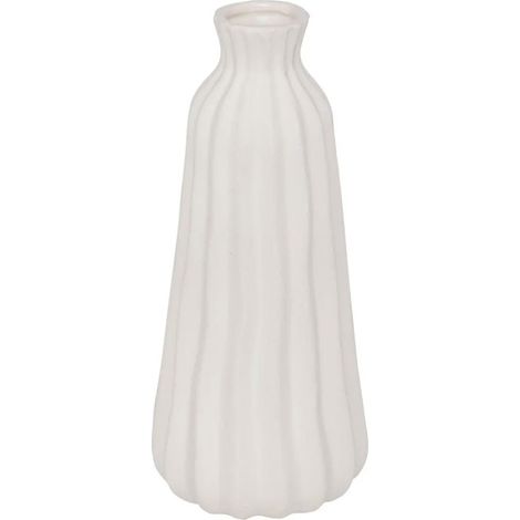 Vase Design en Céramique "Fernan" 30cm Blanc (1/4)