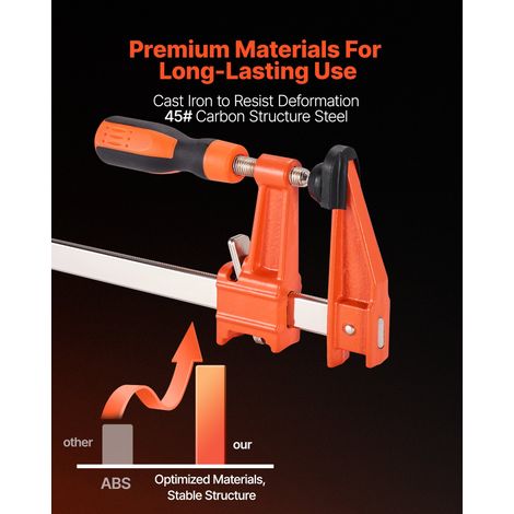 Serre-Joints Verrouillable Ouverture de la Mâchoire 2PCs 30,48 cm 2PCs 15,24 cm, Pince Écarteur en F Capacité Max. 272 kg, Profonde… (1/5)