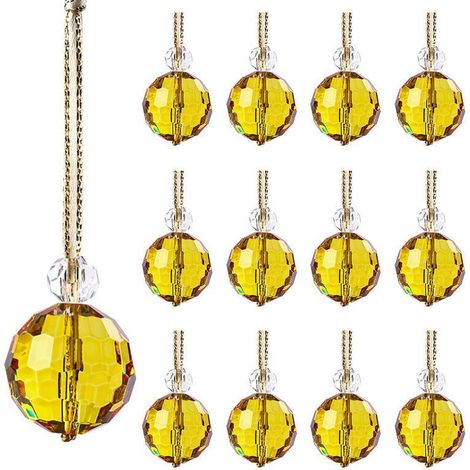 Boule De Décoration De Noël En Verre Iridescent - Suspendue Avec Chaîne - Pour Arbre De Noël Mariage Fête Intérieur - Lot De 8