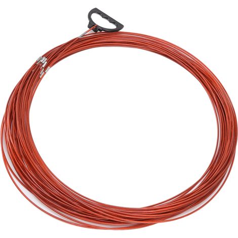 Corde de mesure en fil d'acier gainé de plastique, avec anneau de traction, pour chantiers ferroviaires et agricoles, 30 m / 98,4 pi (1/5)