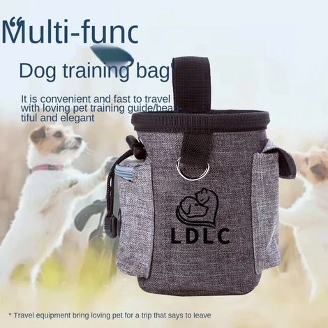 Sac à friandises pour chien avec cordon de serrage, sac à jouets pour animaux, noir et gris-AquaForge (1/5)