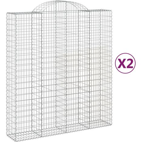 Maison Exclusive - Gabionen mit Hochbogen 2 Stk. 200x50x220/240cm