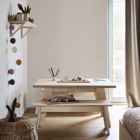 Papier peint intissé Toile de Lin Gold 1000 x 53cm Beige naturel
