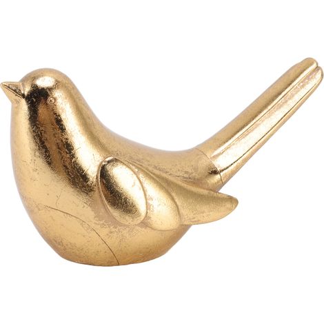 Statue d'Oiseau en Résine Dorée, Décor d'Intérieur Moderne pour Salon, Chambre ou Bureau - Modèle B