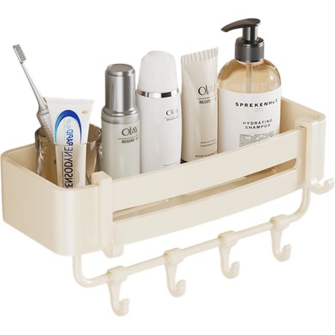 étagère murale sans perçage - blanc crème