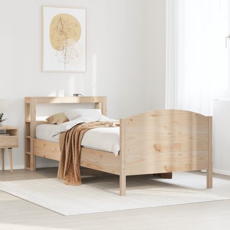 vidaXL Letto senza Materasso 75x190 cm in Legno Massello Pino (1/5)