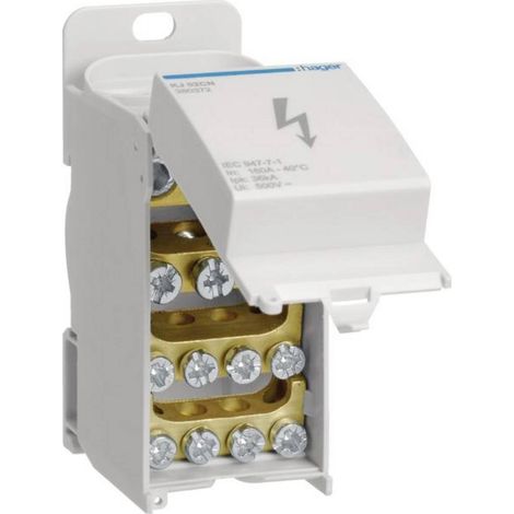 [NEUWERTIG] B-Ware Hager Verteilerblock Anschlussblock Stromverteiler 160A 1polig Mehrfarbig KJ02CN