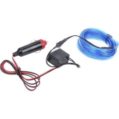 Bande LED de 3 mètres pour éclairage intérieur de voiture, allume-cigare, tube lumineux néon bleu (1/5)