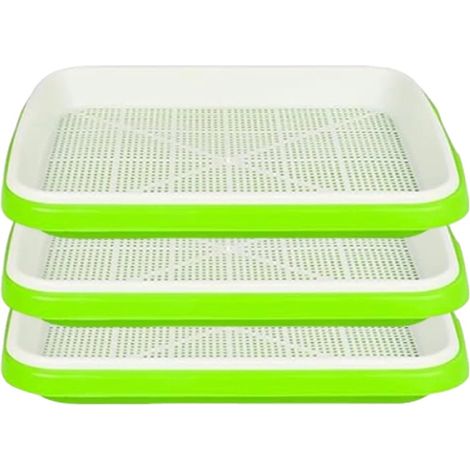 Pots de semis, design à double couche, compatible avec l'hydroponie, 3PCS (1/2)
