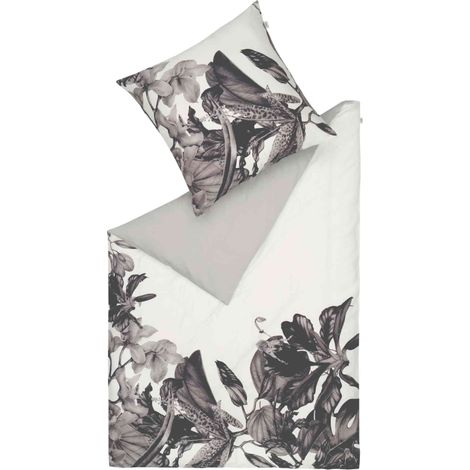 SCHÖNER WOHNEN Linge de lit en satin AMALIA - 1 pièce 135x200 cm, gris