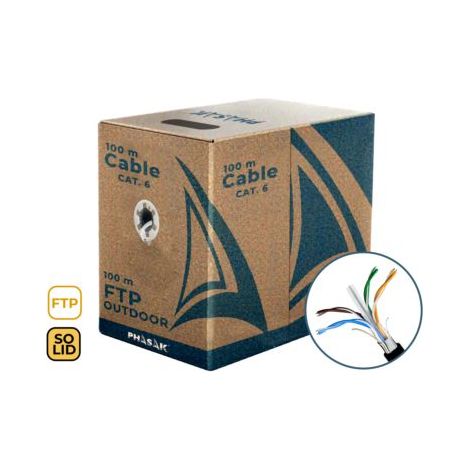 Bobina de cable de red FTP Cat.6 exterior CCA AWG23 100 m  PHR 671