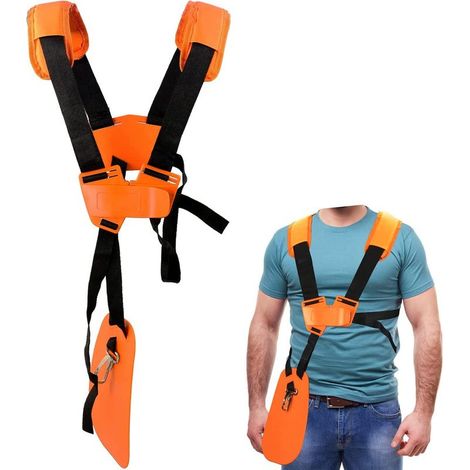Bandoulière, double bandoulière, coupe-bordures, débroussailleuse, coupe-bordures, coupe-bordures, (orange) (1/5)